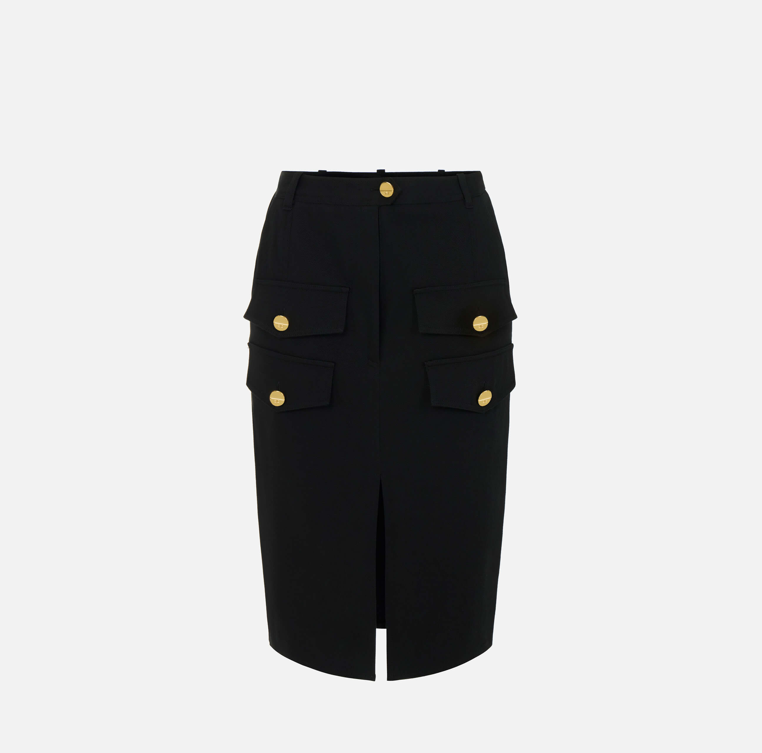 Gabardine skirt with flaps