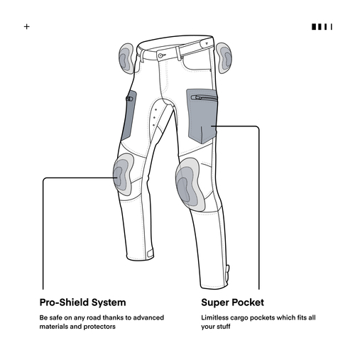 ג'ינס ממוגן לרכיבה רבל הורן כחול - REBELHORN URBAN 3 JEANS