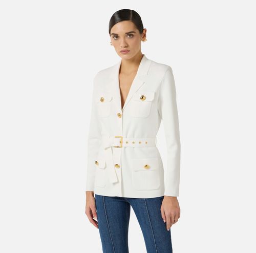 Full Milano stitch knit jacket