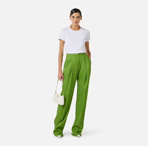 Linen-blend trousers