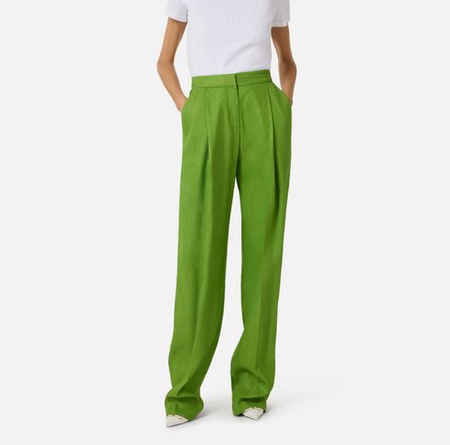 Linen-blend trousers
