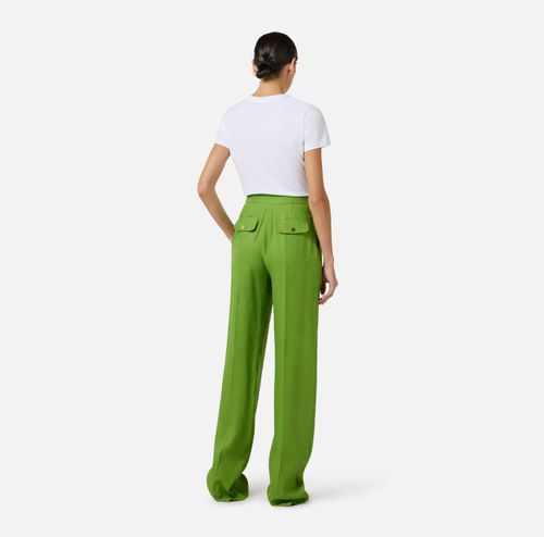 Linen-blend trousers