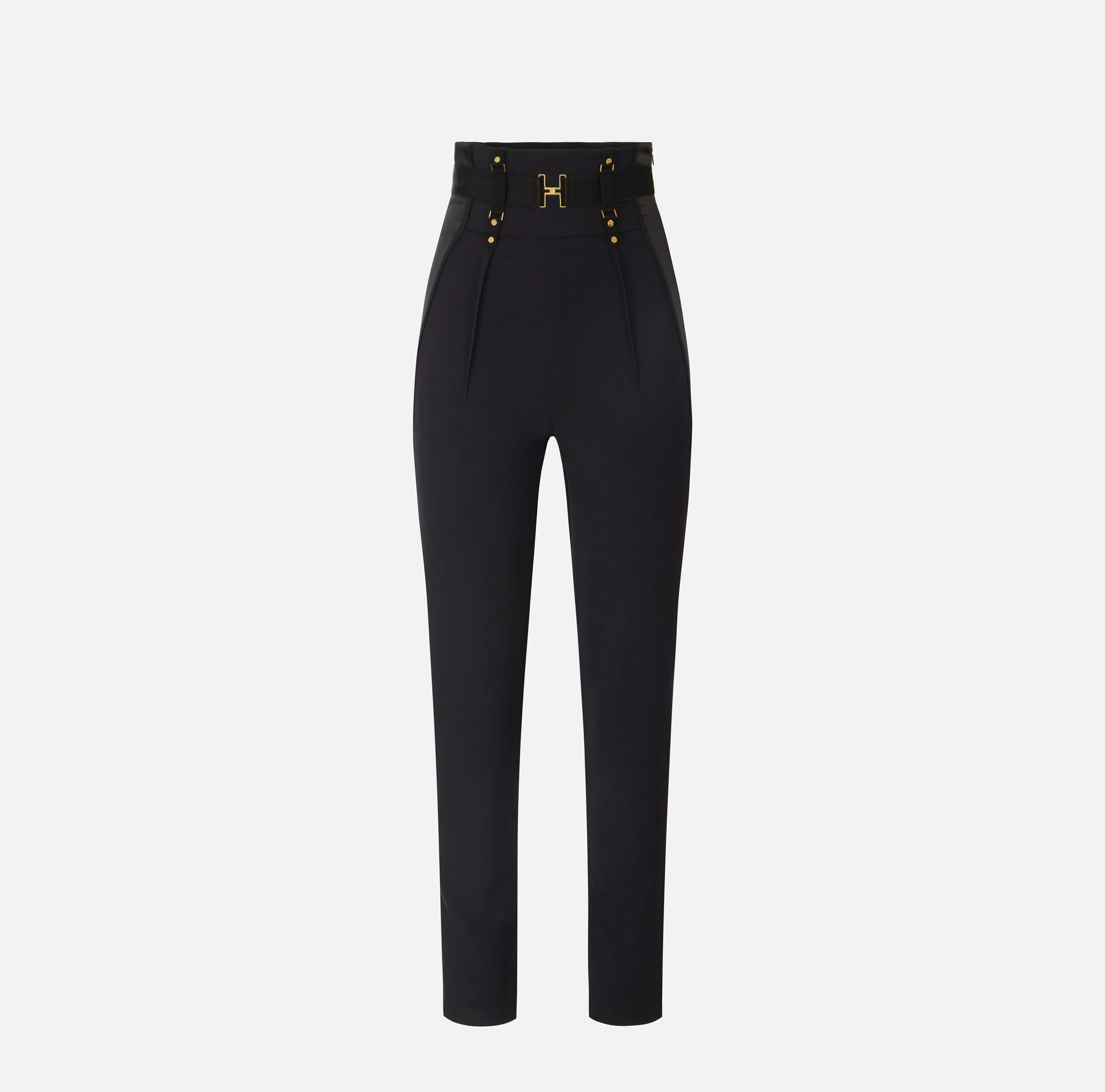 Bustier trousers in lightweight crêpe and satin fabrics