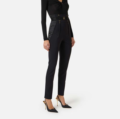 Bustier trousers in lightweight crêpe and satin fabrics