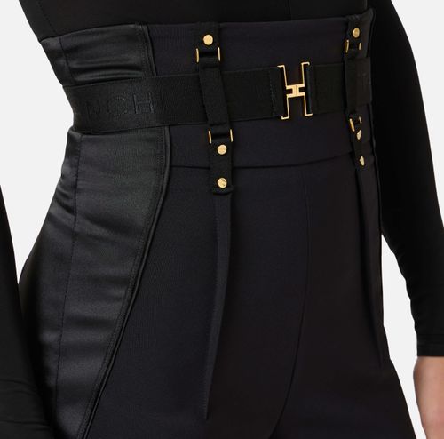 Bustier trousers in lightweight crêpe and satin fabrics