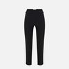 Trousers in lightweight crêpe and satin fabrics