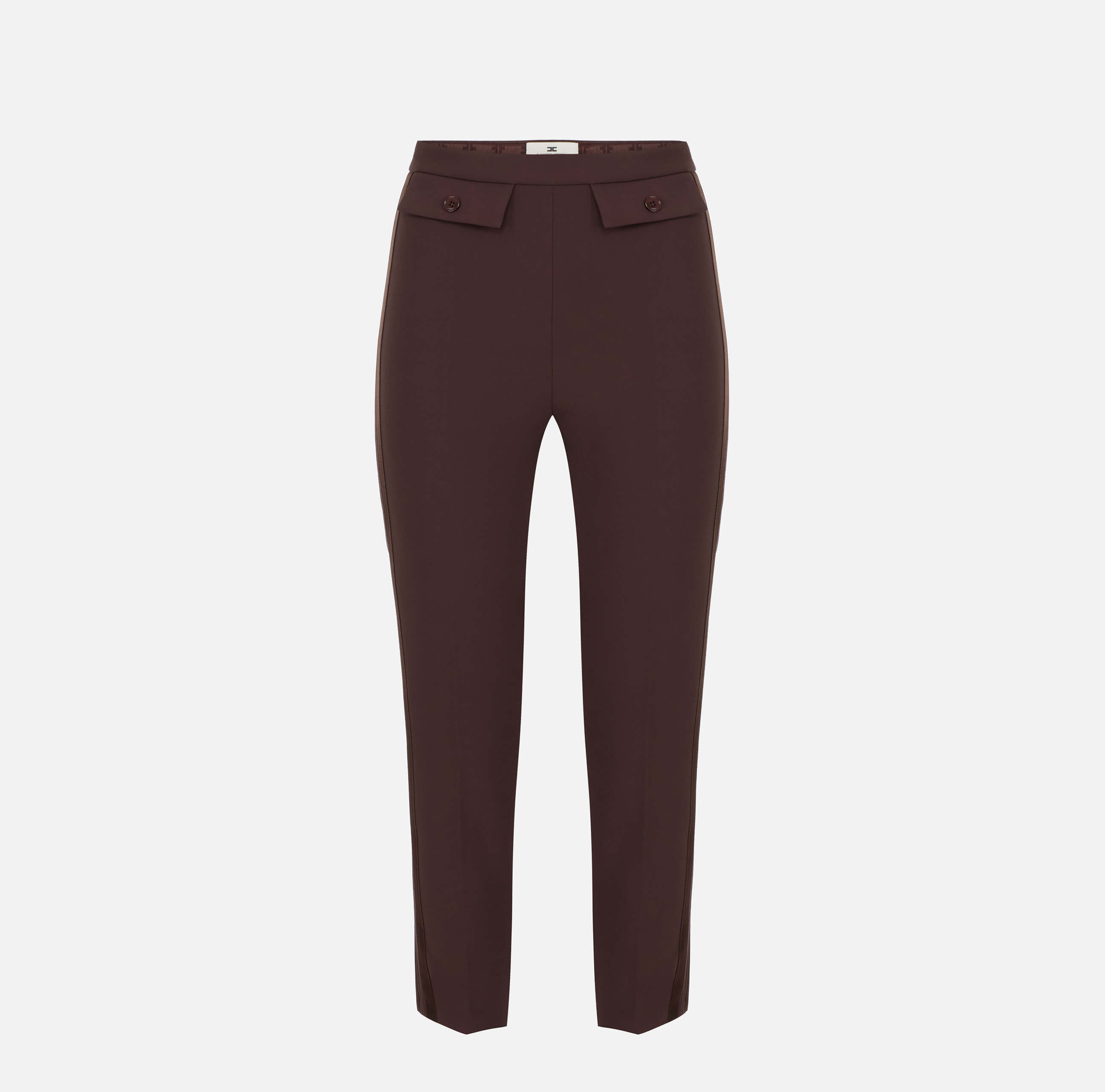 Trousers in lightweight crêpe and satin fabrics
