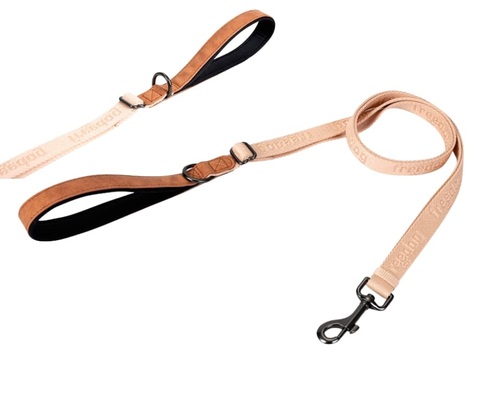 FREEDOG רצועה מתכווננת מפשתן צבע בז' מידה L