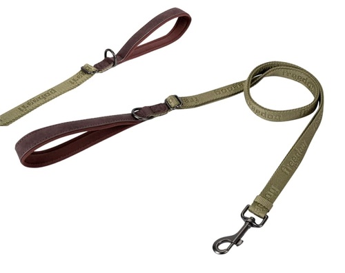 FREEDOG רצועה מתכווננת מפשתן צבע ירוק מידה L