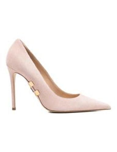 Suede pumps with jewel logo