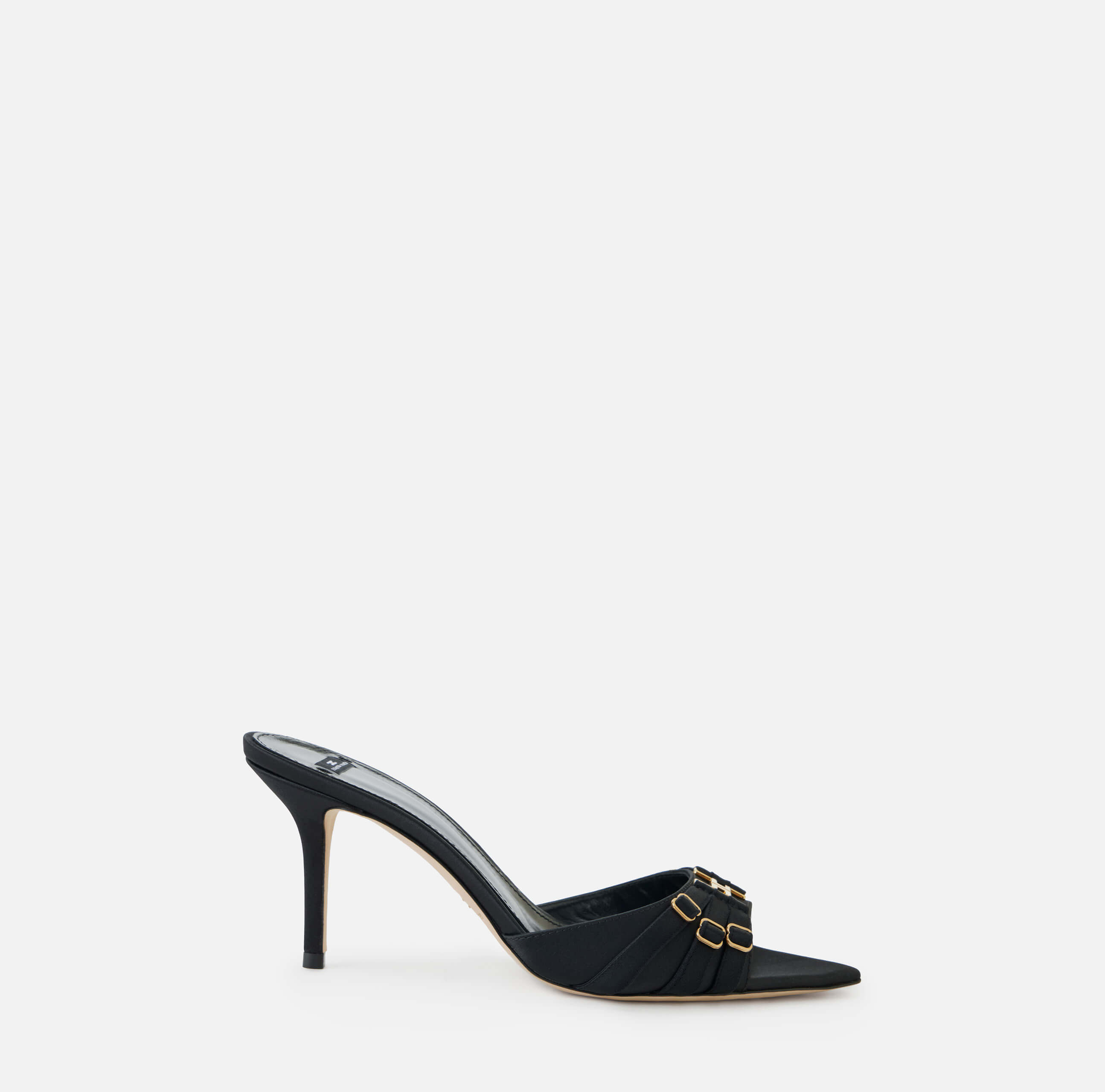 Leather mules with straps
