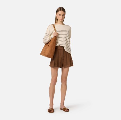 Linen-blend shorts with straps