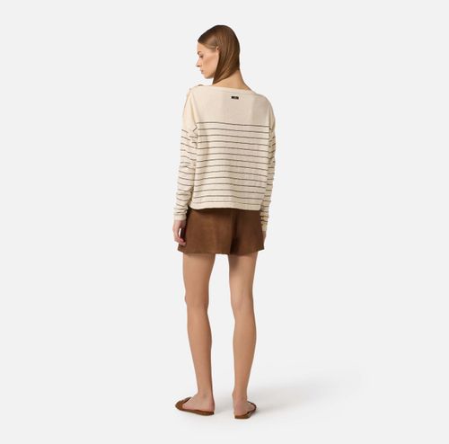 Linen-blend shorts with straps
