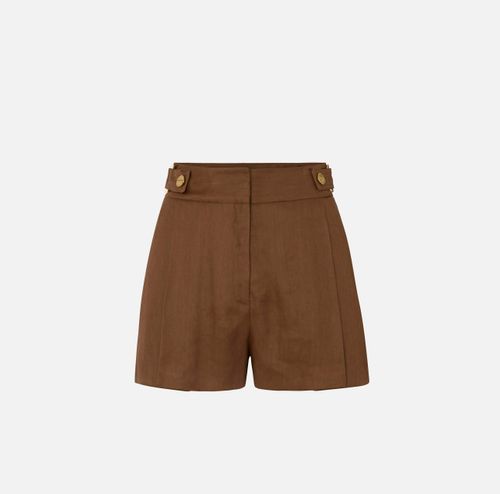 Linen-blend shorts with straps