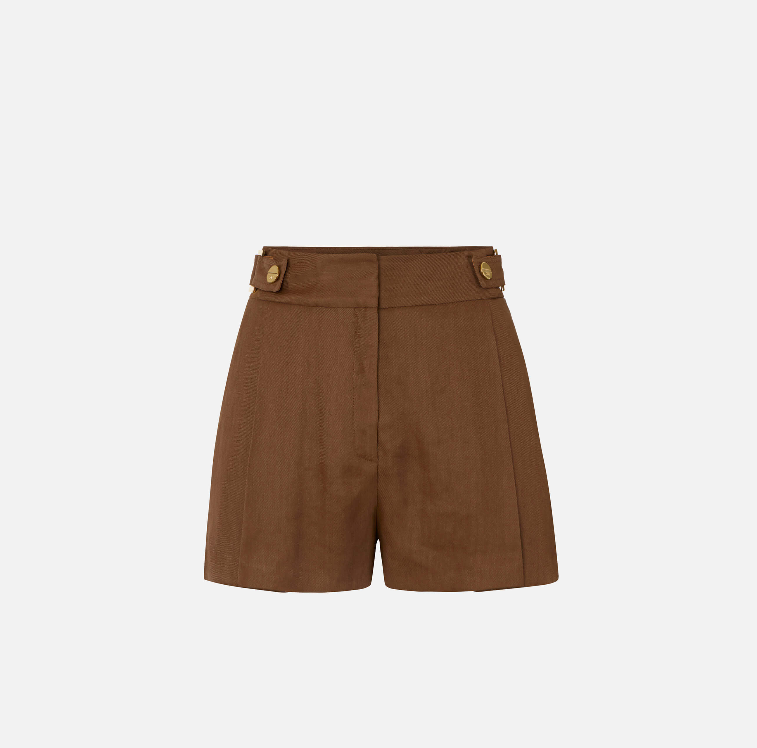 Linen-blend shorts with straps