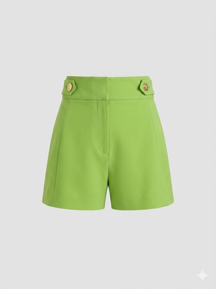 Linen-blend shorts with straps