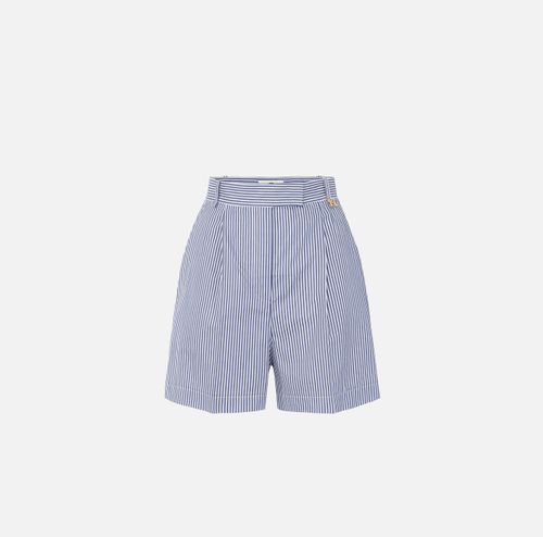 Striped stretch cotton shorts