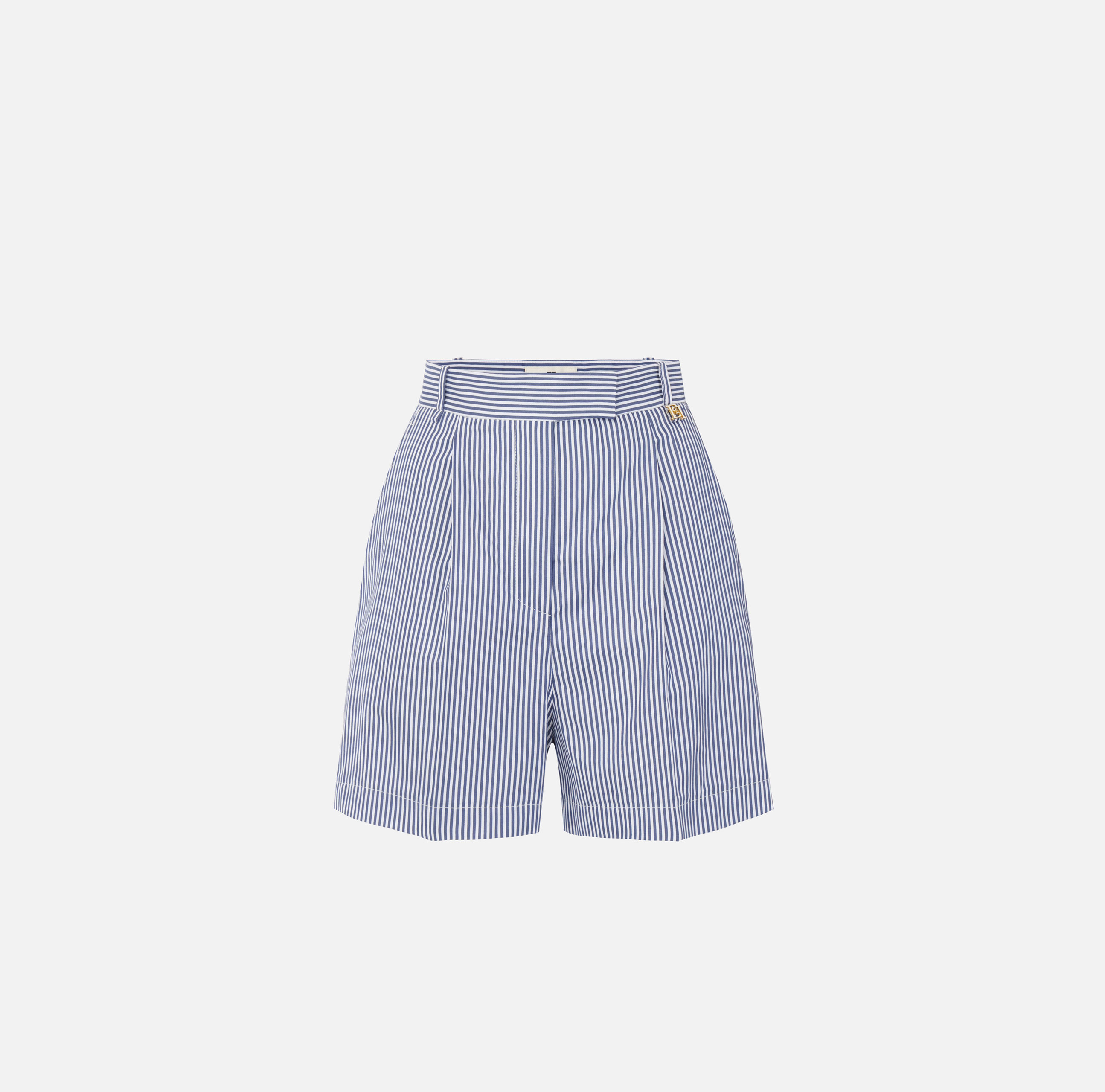 Striped stretch cotton shorts