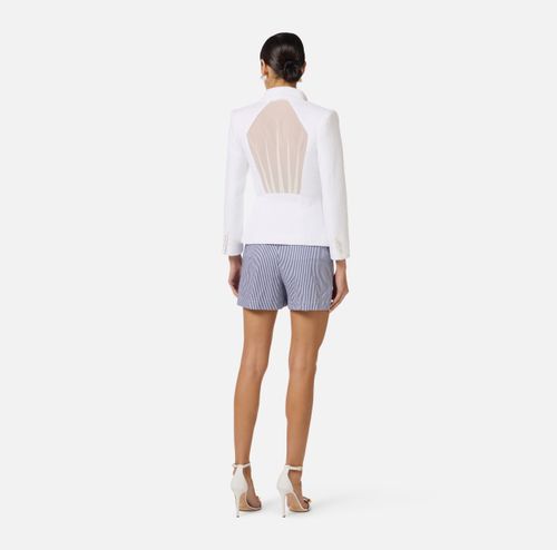 Striped stretch cotton shorts