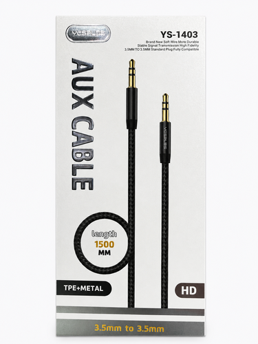 כבל AUX 3.5mm ל־3.5mm דגם YS-1403 באורך 1.5 מטר