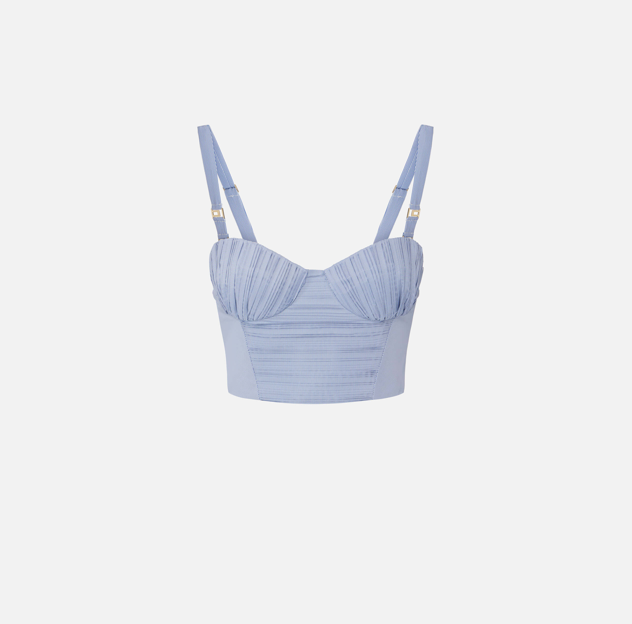 Striped nylon taffeta top