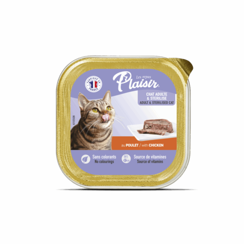 פטה עוף לחתולים בוגרים ומסורסים Les Repas Plaisir פחית אלומינום 100 גרם — חנות חיות חיות בעיר ויצמן 8 רחובות