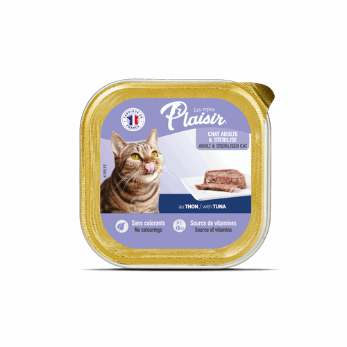 פטה טונה לחתולים בוגרים ומסורסים Les Repas Plaisir פחית אלומינום 100 גרם — חנות חיות חיות בעיר ויצמן 8 רחובות