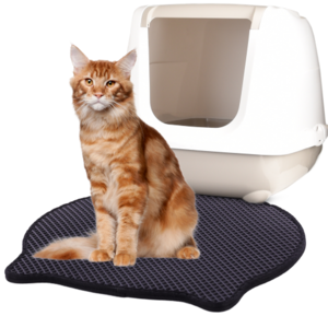 משטח פטנט ראש חתול נגד עקבות חול חתולים - Flamingo cat litter mat tray 