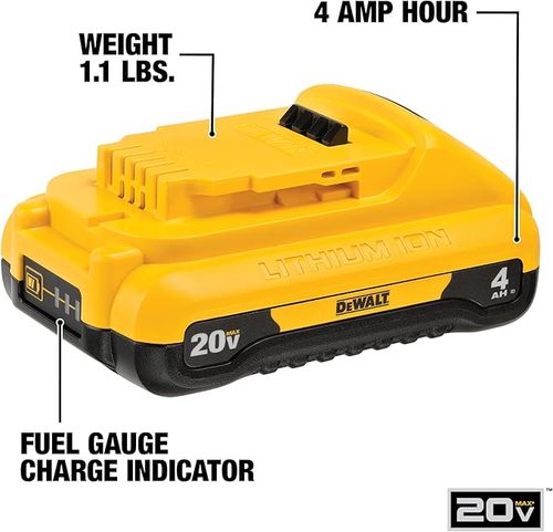סוללת 4A קומפקטית -  DEWALT -  20V MAX  - יבואן רשמי