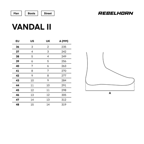 נעל רכיבה רבל הורן שח/אד - REBELHORN VANDAL 2 
