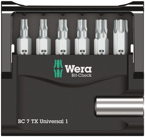 סט ביטים טורקס 1/4 7 יח' כולל מוביל מגנטי Bit-Check TX מבית WERA