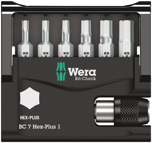 סט ביטים אלן 1/4 7 יח' BIT-CHECK HEX-PLUS מבית WERA