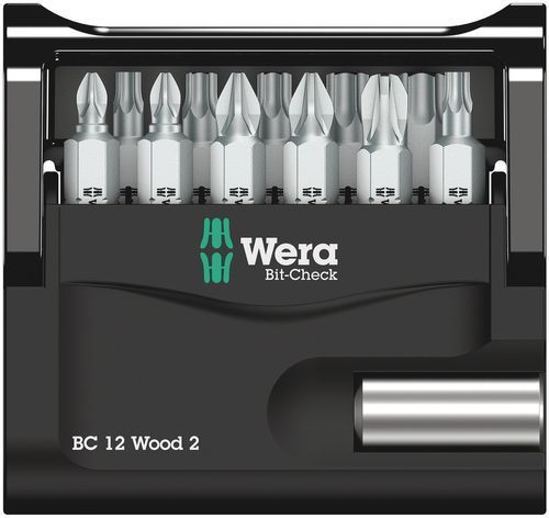 סט ביטים לעץ כולל מוביל 12 יח' Bit-Check WOOD 2 מבית WERA