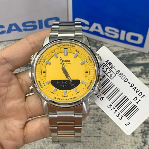 CASIO AMW-880D-9A משולב אנלוגי-דיגיטלי חדש
