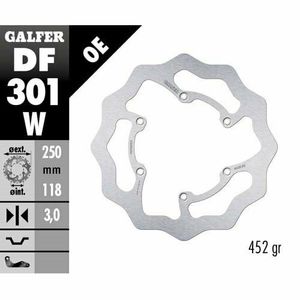 דיסק בלם קדמי גלפר לאופנועי ימאהה – GALFER FRONT BRAKE DISK DF301W YAHAMA