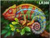 ערכת שיבוץ יהלומים 5D – גודל 40x30 ס"מ עם מסגרת לתלייה - זיקית