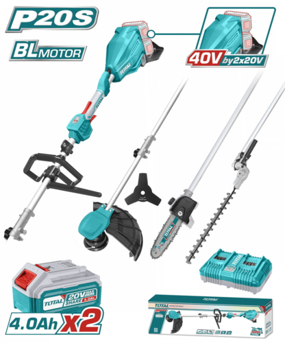 כלי גינון נטען 4 ב-1 P20S עם מנוע Brushless TOTAL