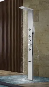מערכת רחצה יוקרתית לגינה מתכת בגימור ניקל ראש גשם כולל אינטרפוץ מפל ג