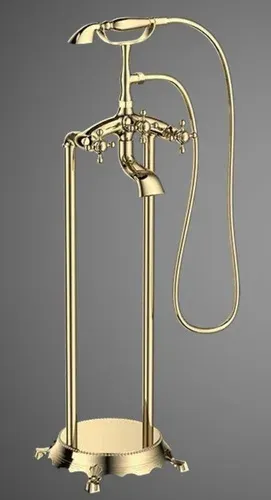 סוללה לאמבטיה מהרצפה בעיצוב כפרי זהב מבריק 8200G סיוון אופיר