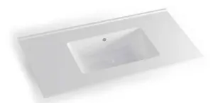 כיור חרס אינטגרלי ללא חור לברז 90X47X18 ס"מ סקיני לבן מבריק 9809WL סיוון אופיר