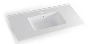 כיור חרס אינטגרלי 110X47X18 ס"מ סקיני לבן מבריק 7110W סיוון אופיר