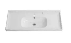 כיור אינטגרלי 102X47.5 ס"מ דגם לואי לבן מבריק LOUI סניטק