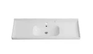 כיור אינטגרלי 122X47.5 ס"מ דגם לואי לבן מבריק LOUI סניטק