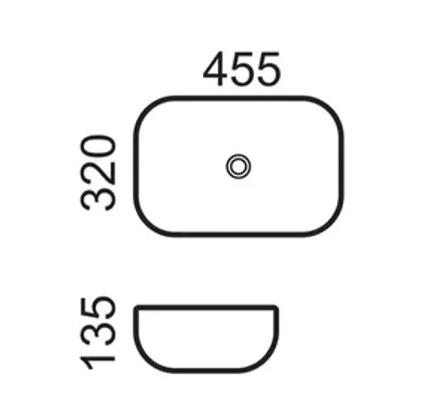 כיור מונח 45.5X32 ס