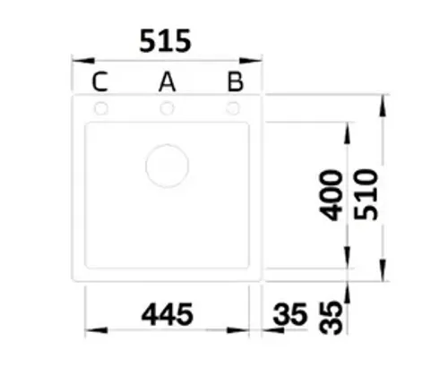 כיור מטבח בלנקו PLEON 5 פלאון 5 51X51.5X22 ס