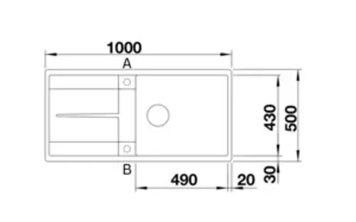 כיור מטבח בלנקו METRA 6S XL מטרה 50X100X19 ס