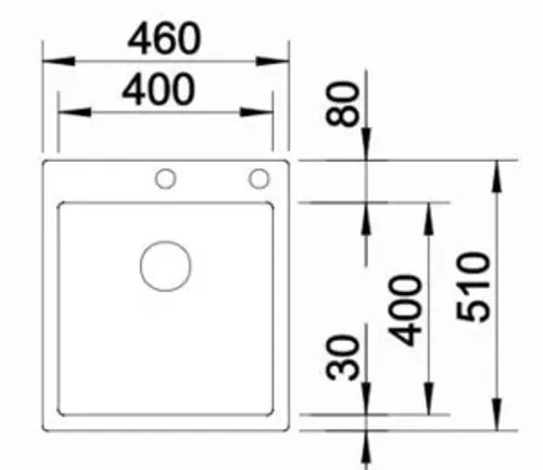 כיור מטבח בלנקו קלארון 400IF/A נירוסטה 51X46X19 ס