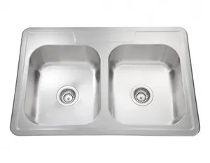 כיור מטבח נירוסטה כפול 56X84X19.5 ס"מ דגם תרשיש TARSHISH שוני SHONY