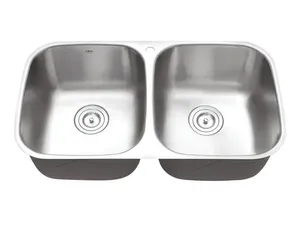 כיור מטבח נירוסטה כפול 45X80X22.8 ס"מ דגם דולומיט DOLOMIT שוני SHONY