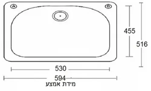 כיור מטבח דגם כרמל קריסטדור חלק! תוצרת גרמניה 51.6X59.4X21 ס